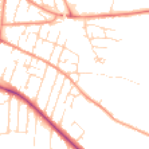 Daytime road noise heatmap for NG24 1TE
