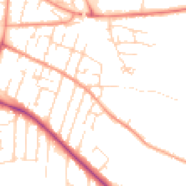 Daytime road noise heatmap for NG24 1TG