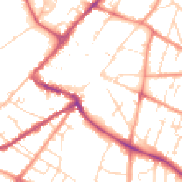 Daytime road noise heatmap for NG24 1UA