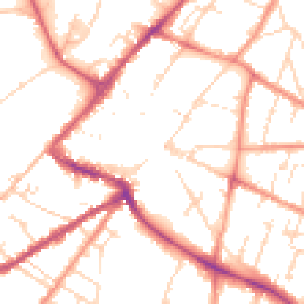 Daytime road noise heatmap for NG24 1UD