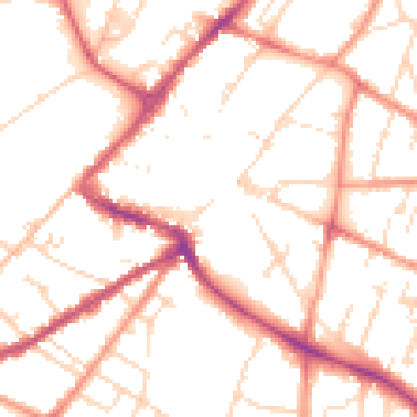 Daytime road noise heatmap for NG24 1UG