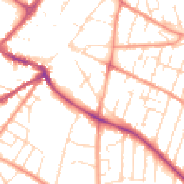 Daytime road noise heatmap for NG24 1UN