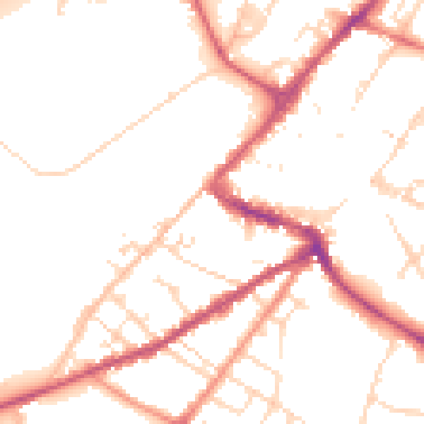 Daytime road noise heatmap for NG24 1XW
