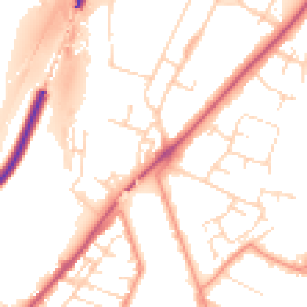 Daytime road noise heatmap for NG24 2FA