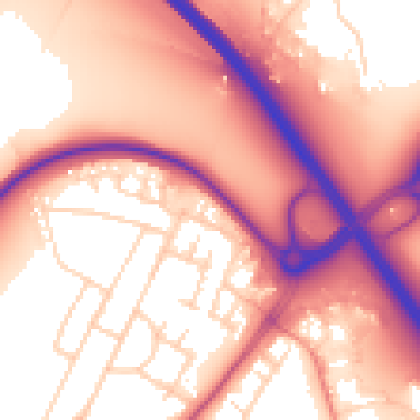 Daytime road noise heatmap for NG24 2FR