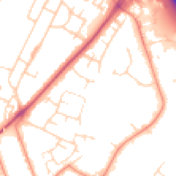 Daytime road noise heatmap for NG24 2FY