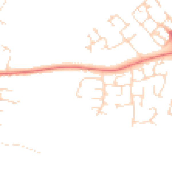 Daytime road noise heatmap for NG24 2JS