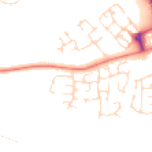 Daytime road noise heatmap for NG24 2LD