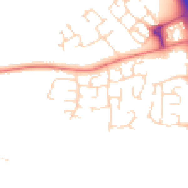 Daytime road noise heatmap for NG24 2LL