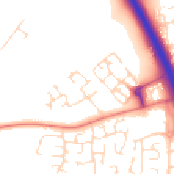 Daytime road noise heatmap for NG24 2LW