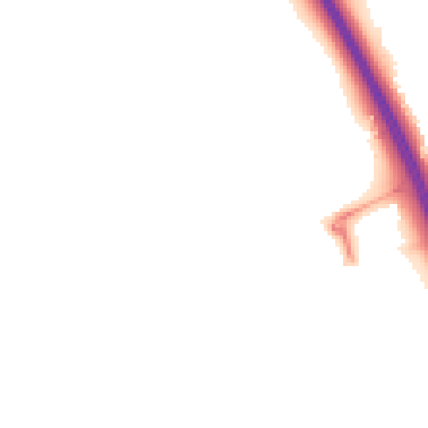 Night-time road noise heatmap for NG24 2LW