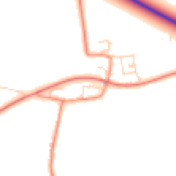 Daytime road noise heatmap for NG24 2PW
