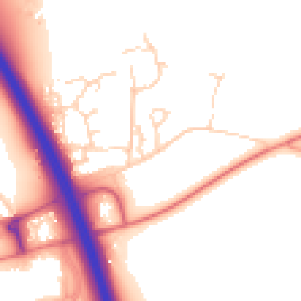 Daytime road noise heatmap for NG24 2QF
