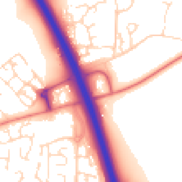 Daytime road noise heatmap for NG24 2QR
