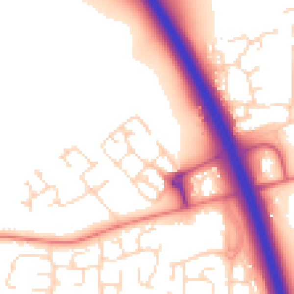 Daytime road noise heatmap for NG24 2RF