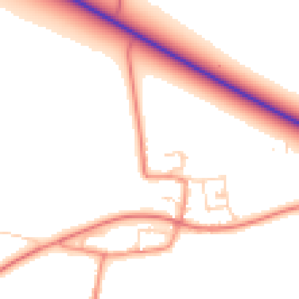 Daytime road noise heatmap for NG24 2RR