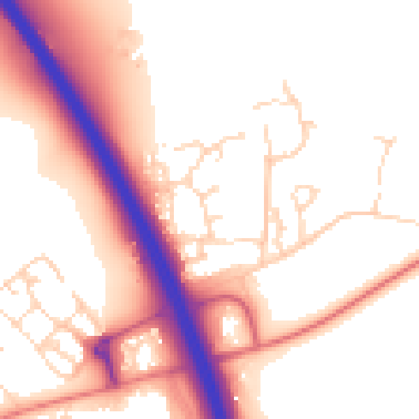 Daytime road noise heatmap for NG24 2TA