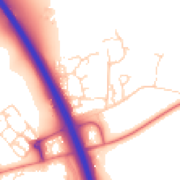 Daytime road noise heatmap for NG24 2TE