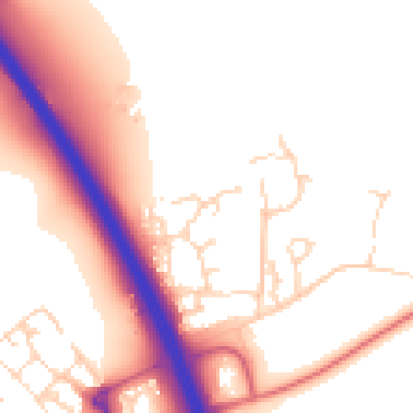 Daytime road noise heatmap for NG24 2TF