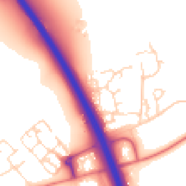 Daytime road noise heatmap for NG24 2TG