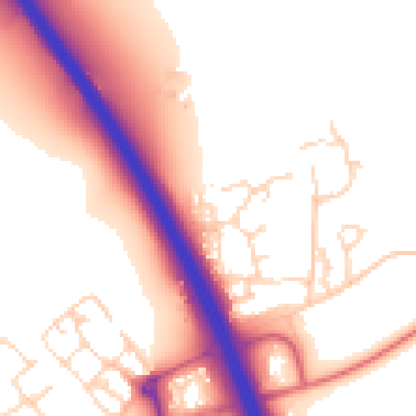 Daytime road noise heatmap for NG24 2TH