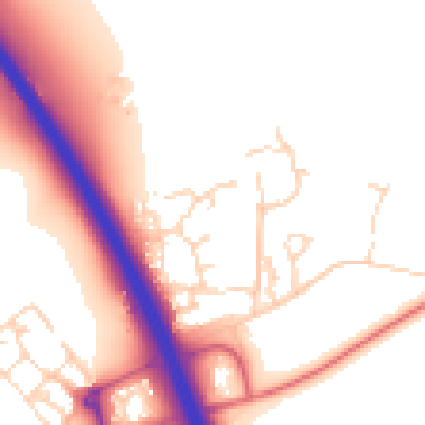 Daytime road noise heatmap for NG24 2TL