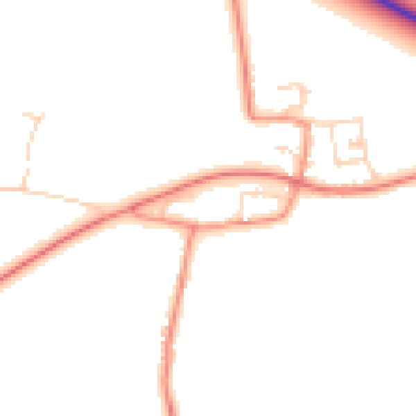 Daytime road noise heatmap for NG24 2UE