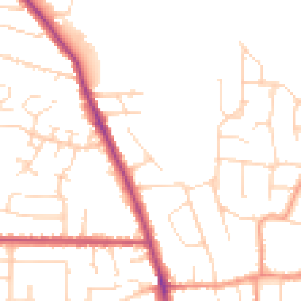 Daytime road noise heatmap for NG24 3AE