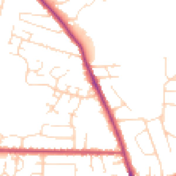 Daytime road noise heatmap for NG24 3AX