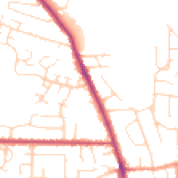 Daytime road noise heatmap for NG24 3AY