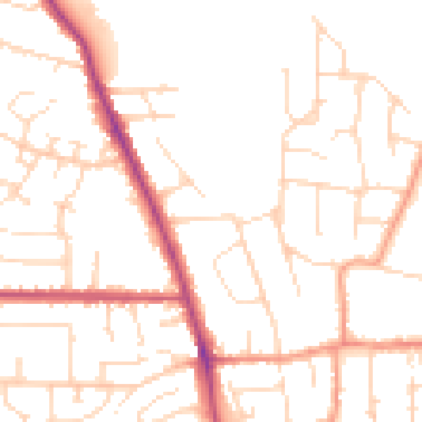 Daytime road noise heatmap for NG24 3BL