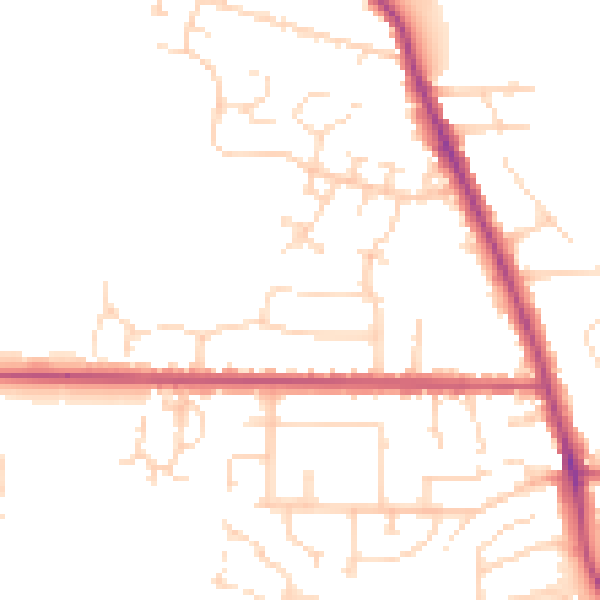 Daytime road noise heatmap for NG24 3BS