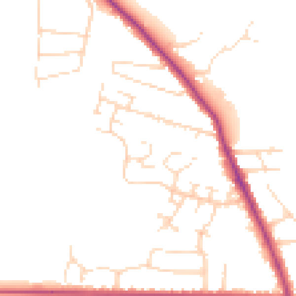 Daytime road noise heatmap for NG24 3DE