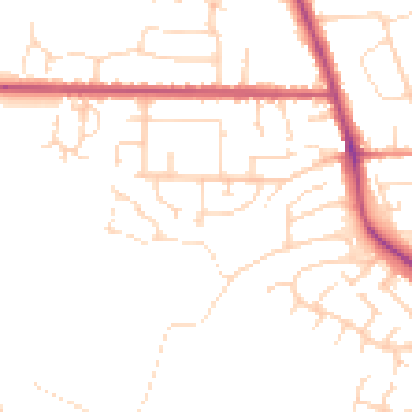 Daytime road noise heatmap for NG24 3DY