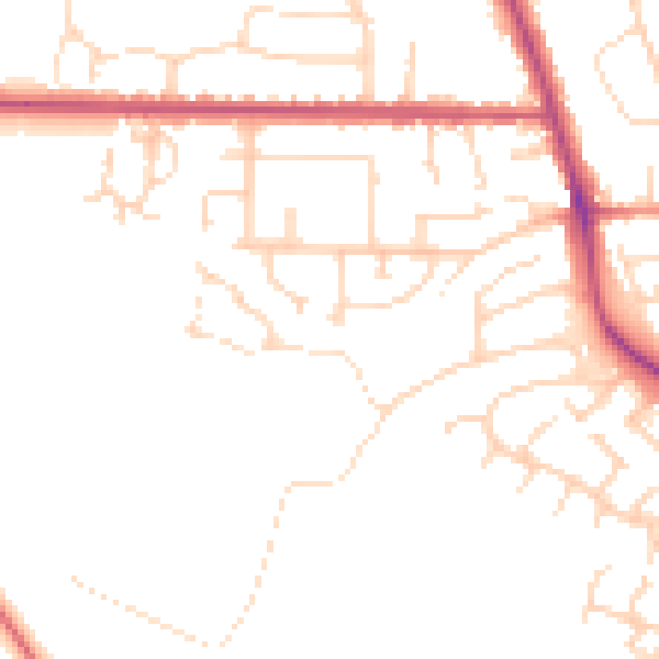 Daytime road noise heatmap for NG24 3DZ