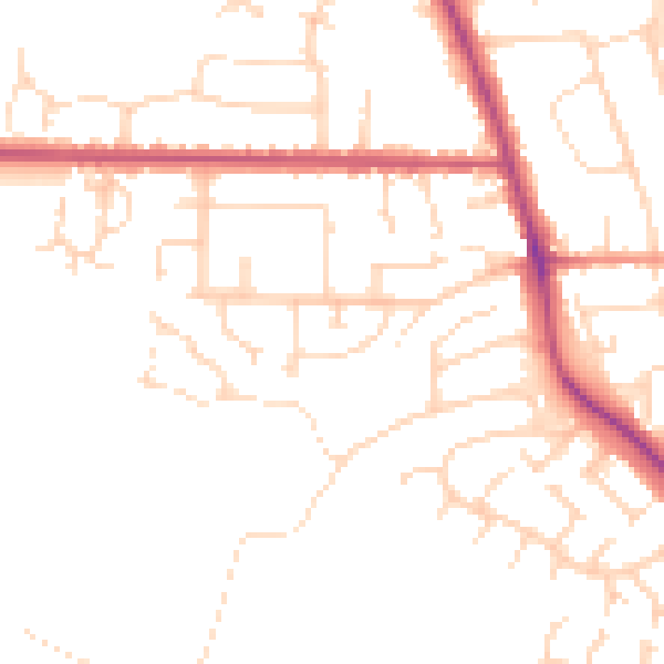Daytime road noise heatmap for NG24 3EA