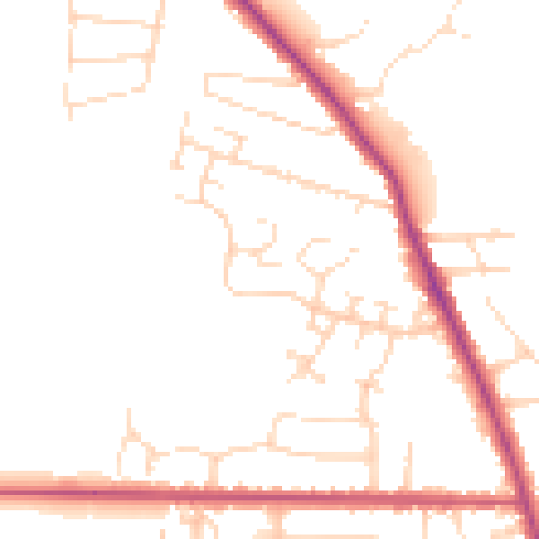 Daytime road noise heatmap for NG24 3ER