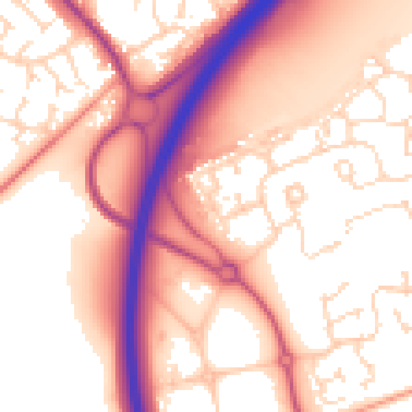 Daytime road noise heatmap for NG24 3FP