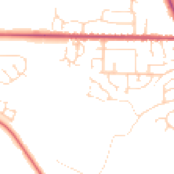 Daytime road noise heatmap for NG24 3GD