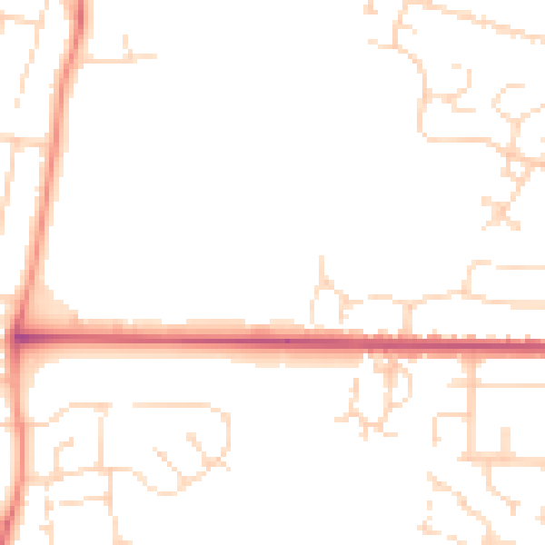 Daytime road noise heatmap for NG24 3GL