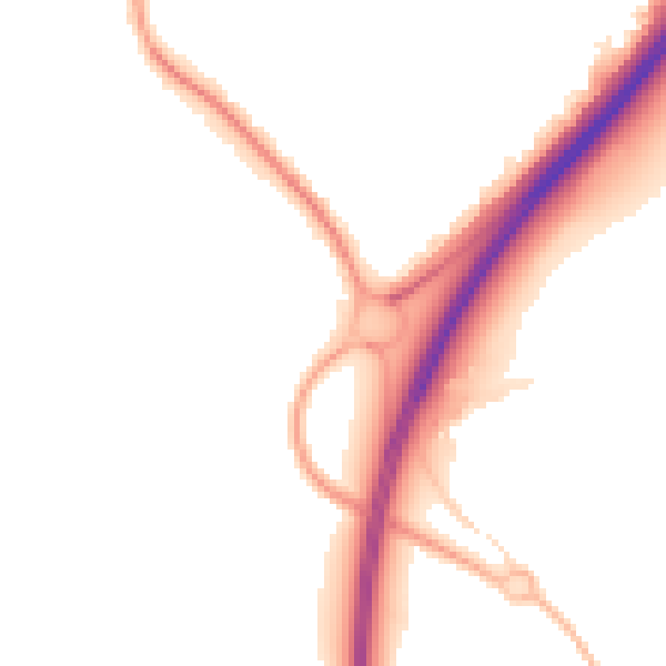 Night-time road noise heatmap for NG24 3GS