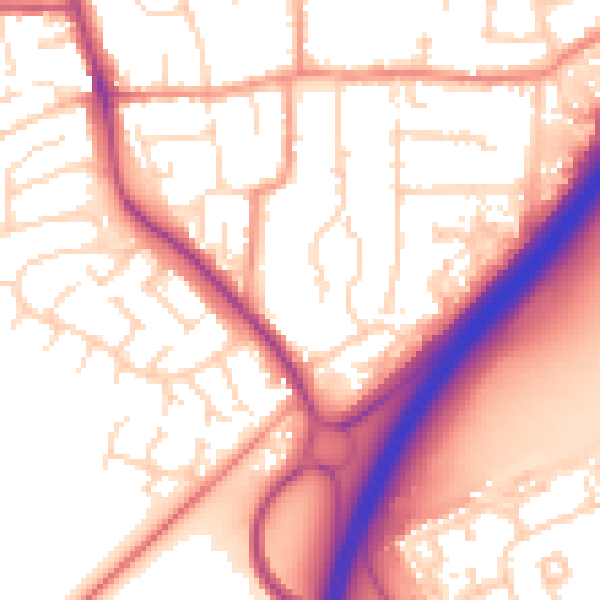 Daytime road noise heatmap for NG24 3GY