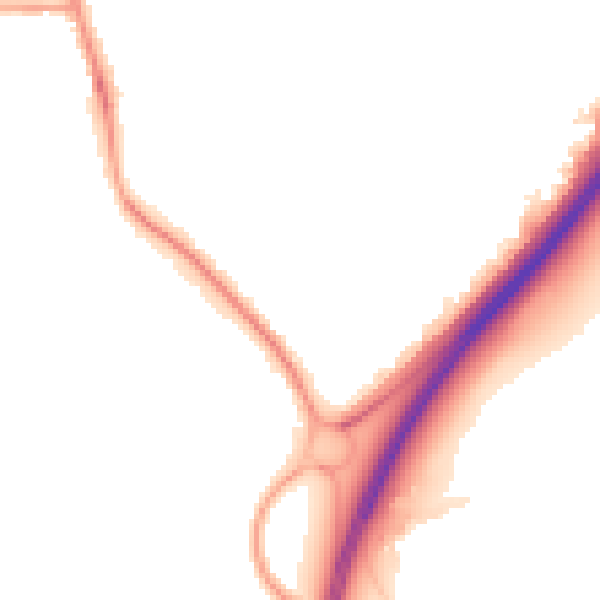 Night-time road noise heatmap for NG24 3GY
