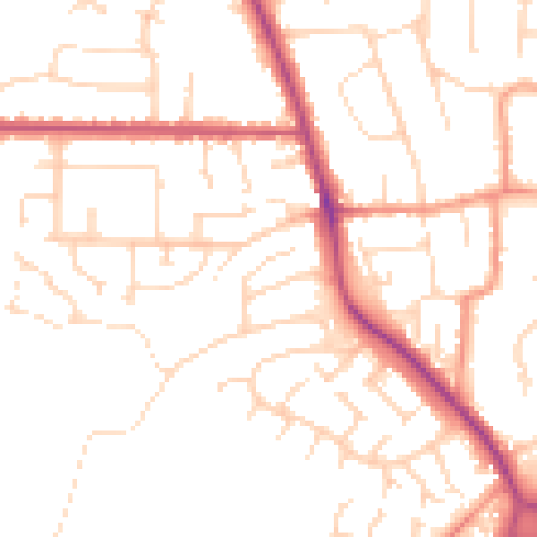 Daytime road noise heatmap for NG24 3HH