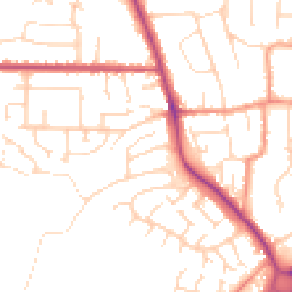 Daytime road noise heatmap for NG24 3HQ