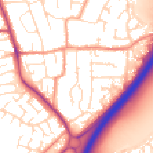 Daytime road noise heatmap for NG24 3NW