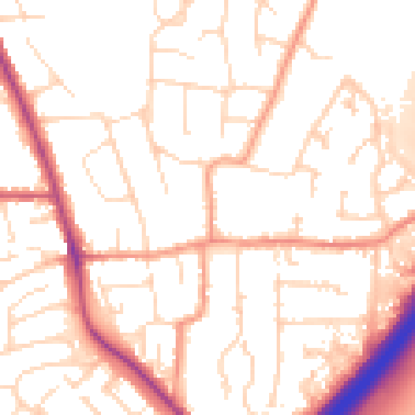 Daytime road noise heatmap for NG24 3PT