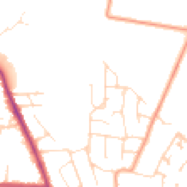 Daytime road noise heatmap for NG24 3QN