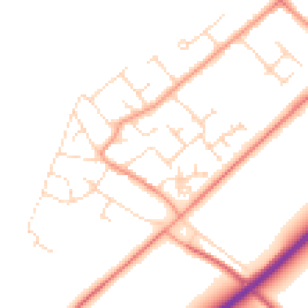 Daytime road noise heatmap for NG24 3SB