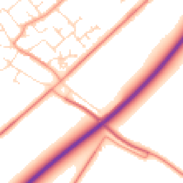 Daytime road noise heatmap for NG24 3SD